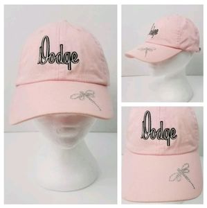 Dodge Pink Ball Cap Hat Rhinestone Dragonfly